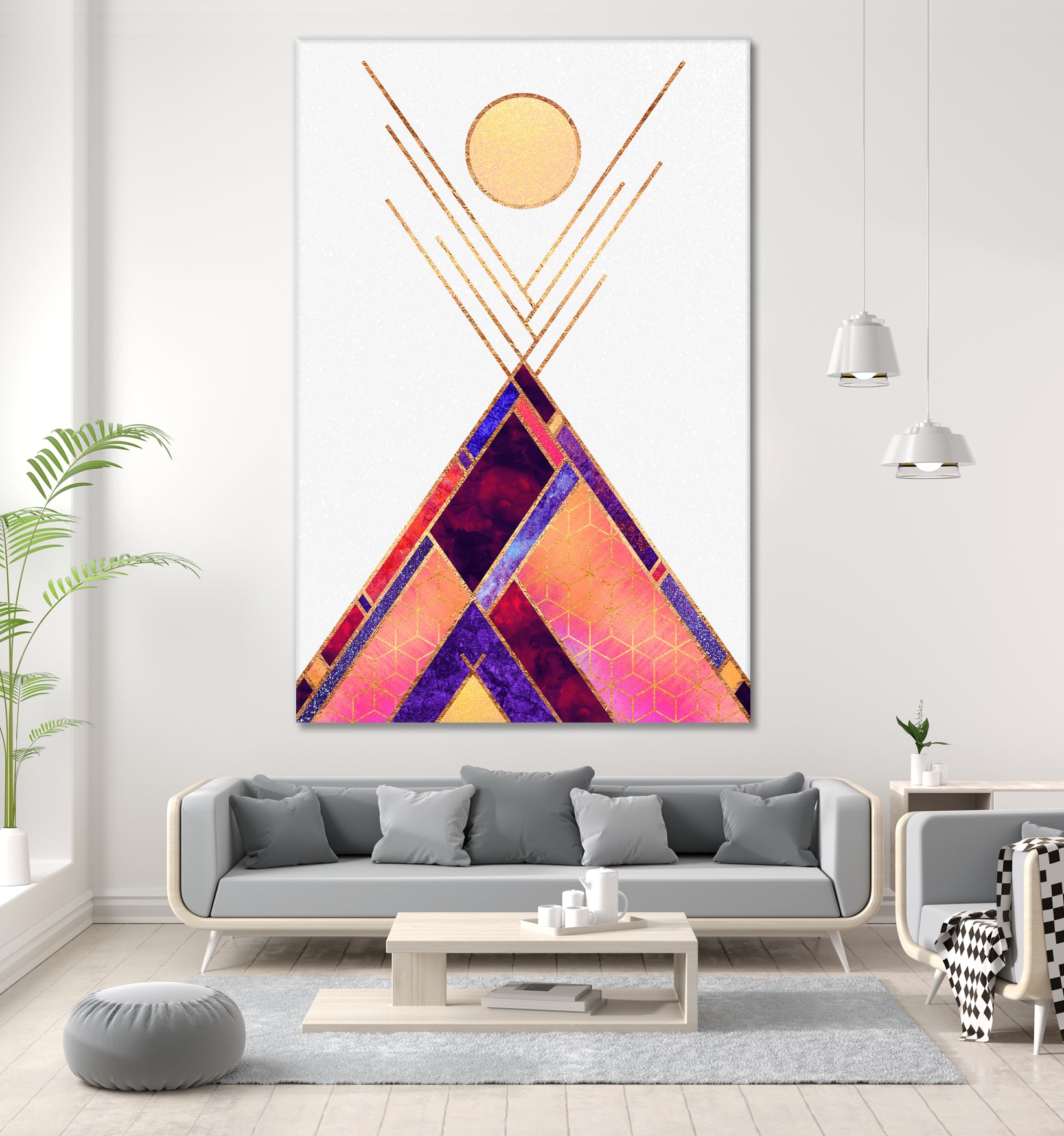 Tipi Mountain by Elisabeth Fredriksson on GIANT ART - pink digital painting