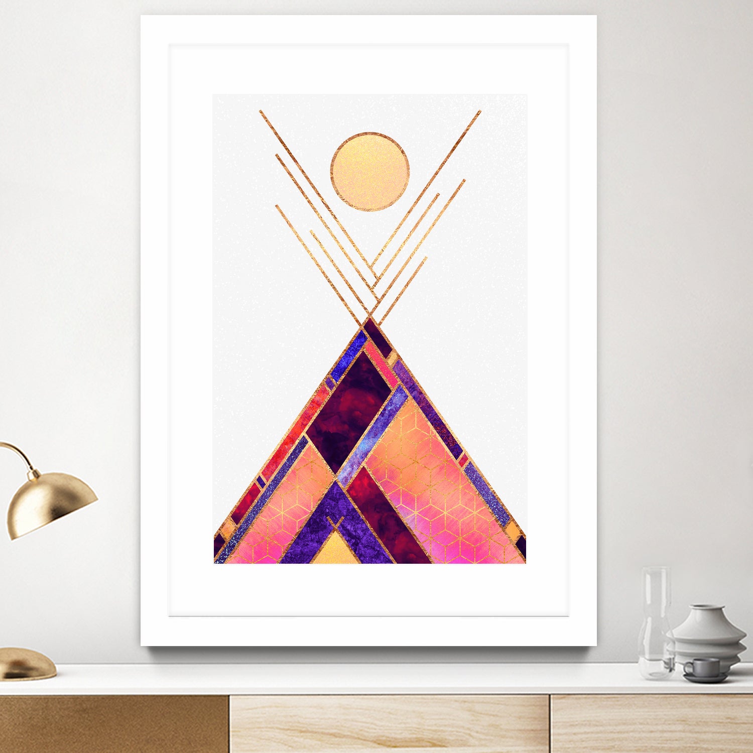 Tipi Mountain by Elisabeth Fredriksson on GIANT ART - pink digital painting