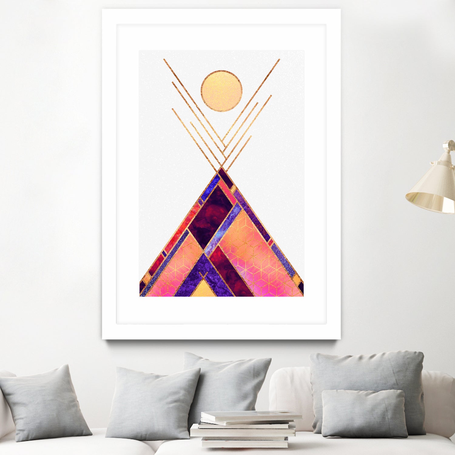 Tipi Mountain by Elisabeth Fredriksson on GIANT ART - pink digital painting