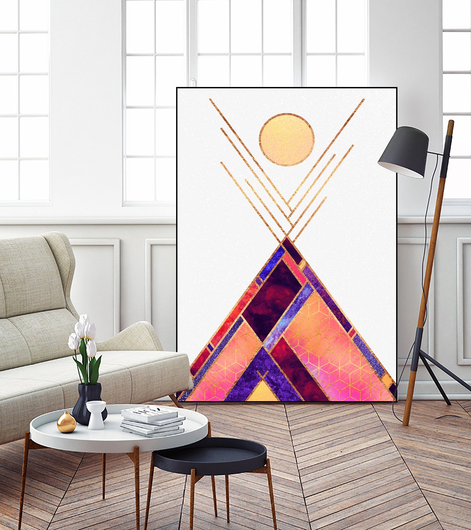 Tipi Mountain by Elisabeth Fredriksson on GIANT ART - pink digital painting