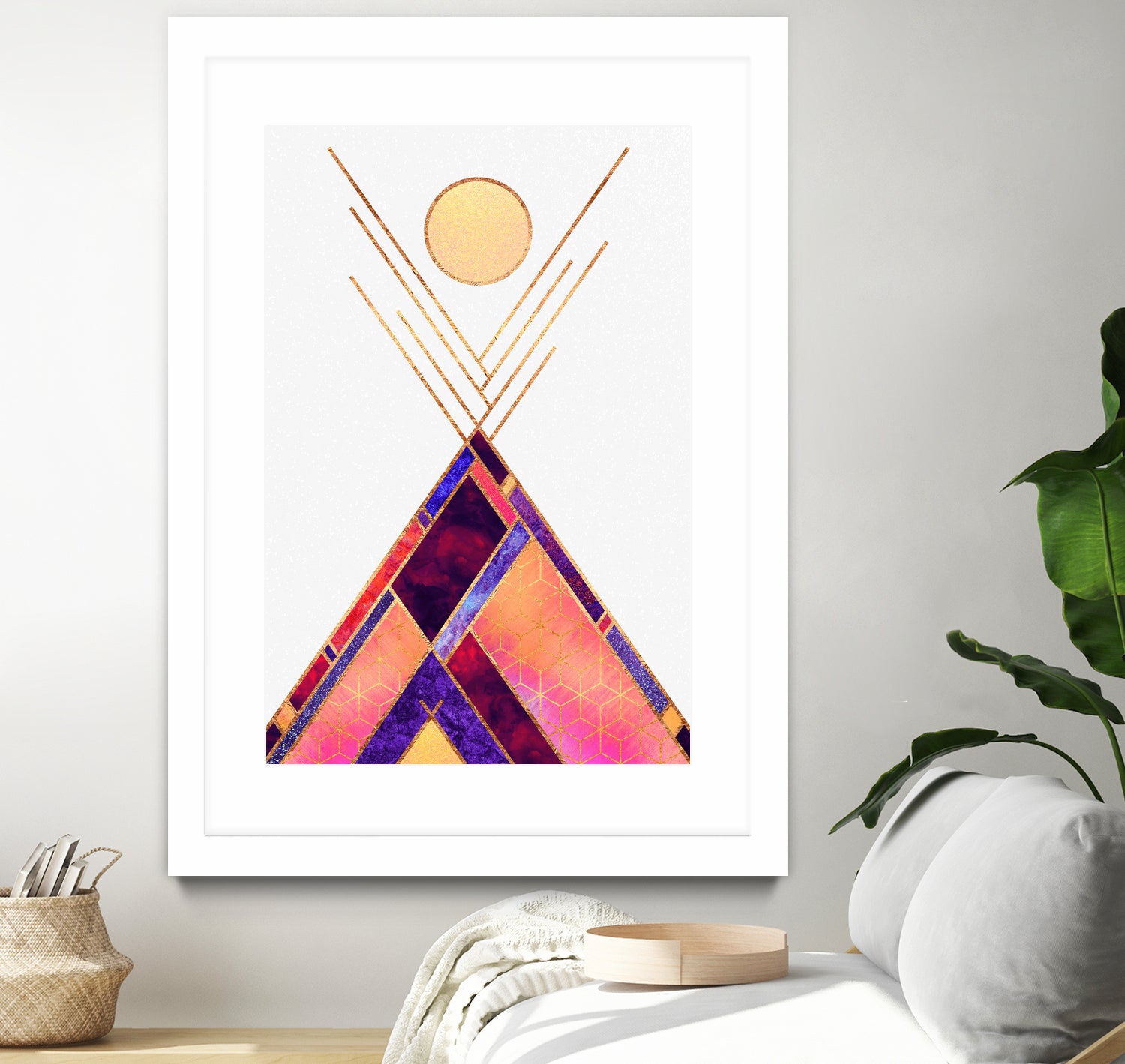 Tipi Mountain by Elisabeth Fredriksson on GIANT ART - pink digital painting