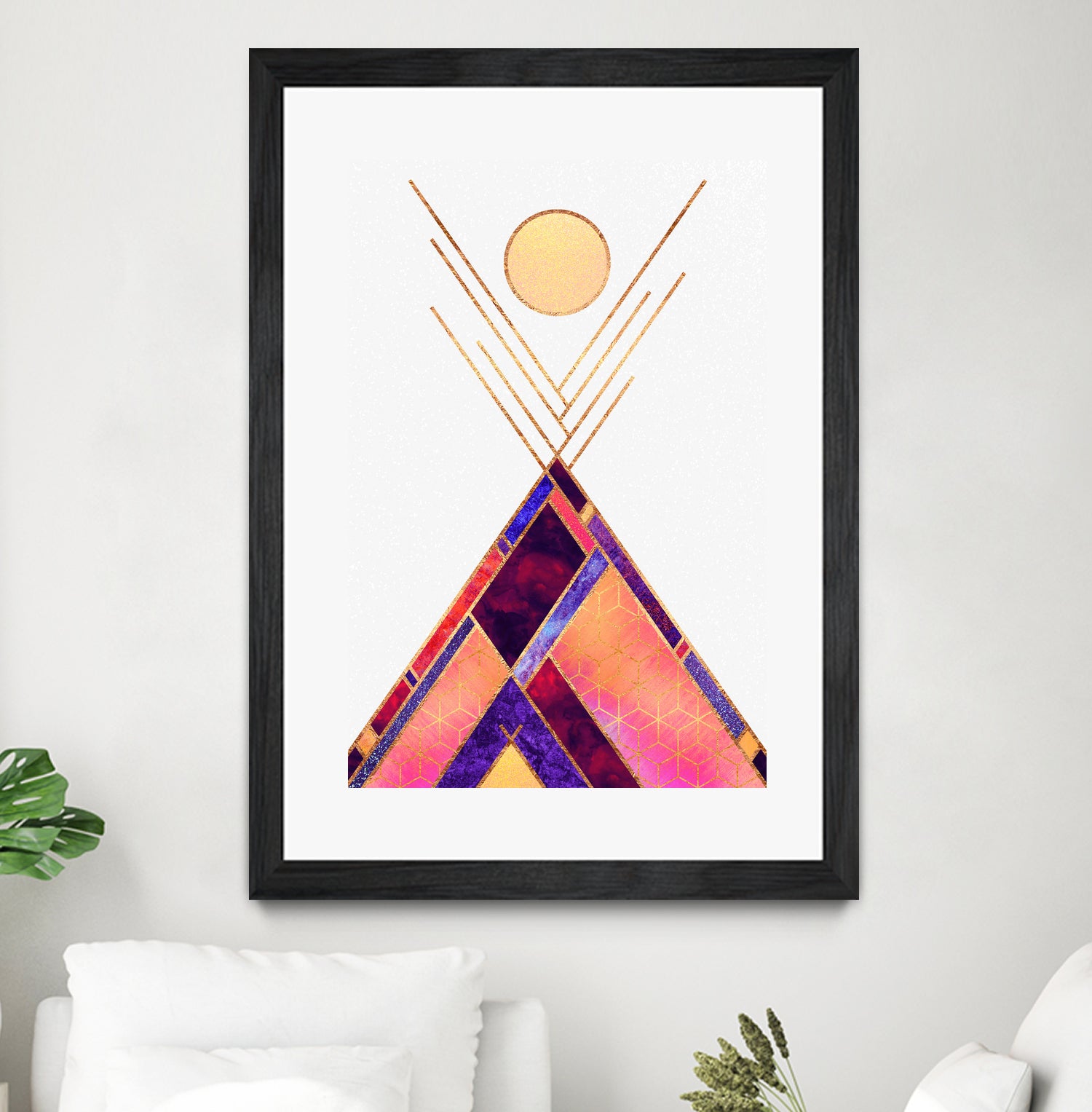 Tipi Mountain by Elisabeth Fredriksson on GIANT ART - pink digital painting