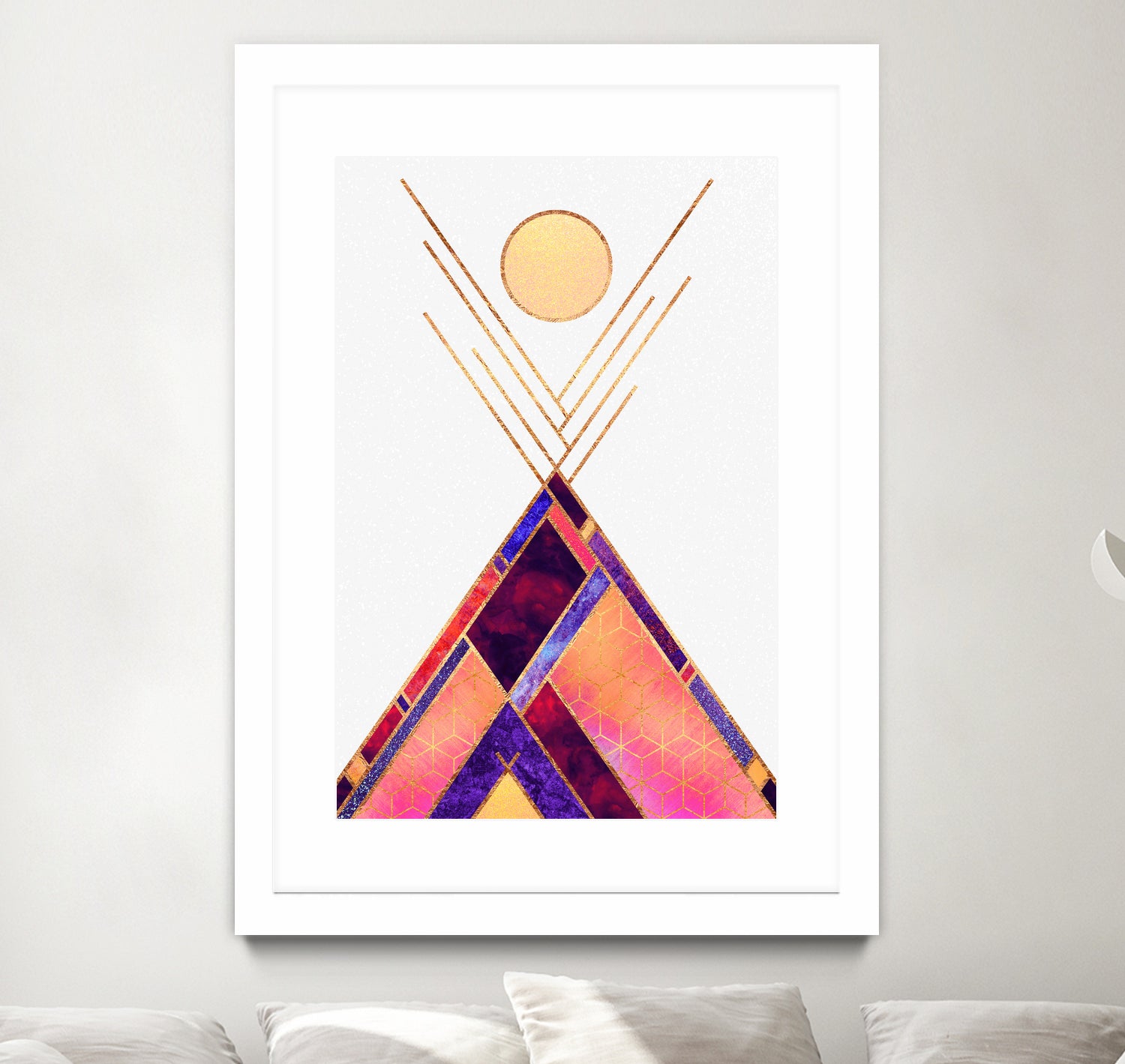 Tipi Mountain by Elisabeth Fredriksson on GIANT ART - pink digital painting