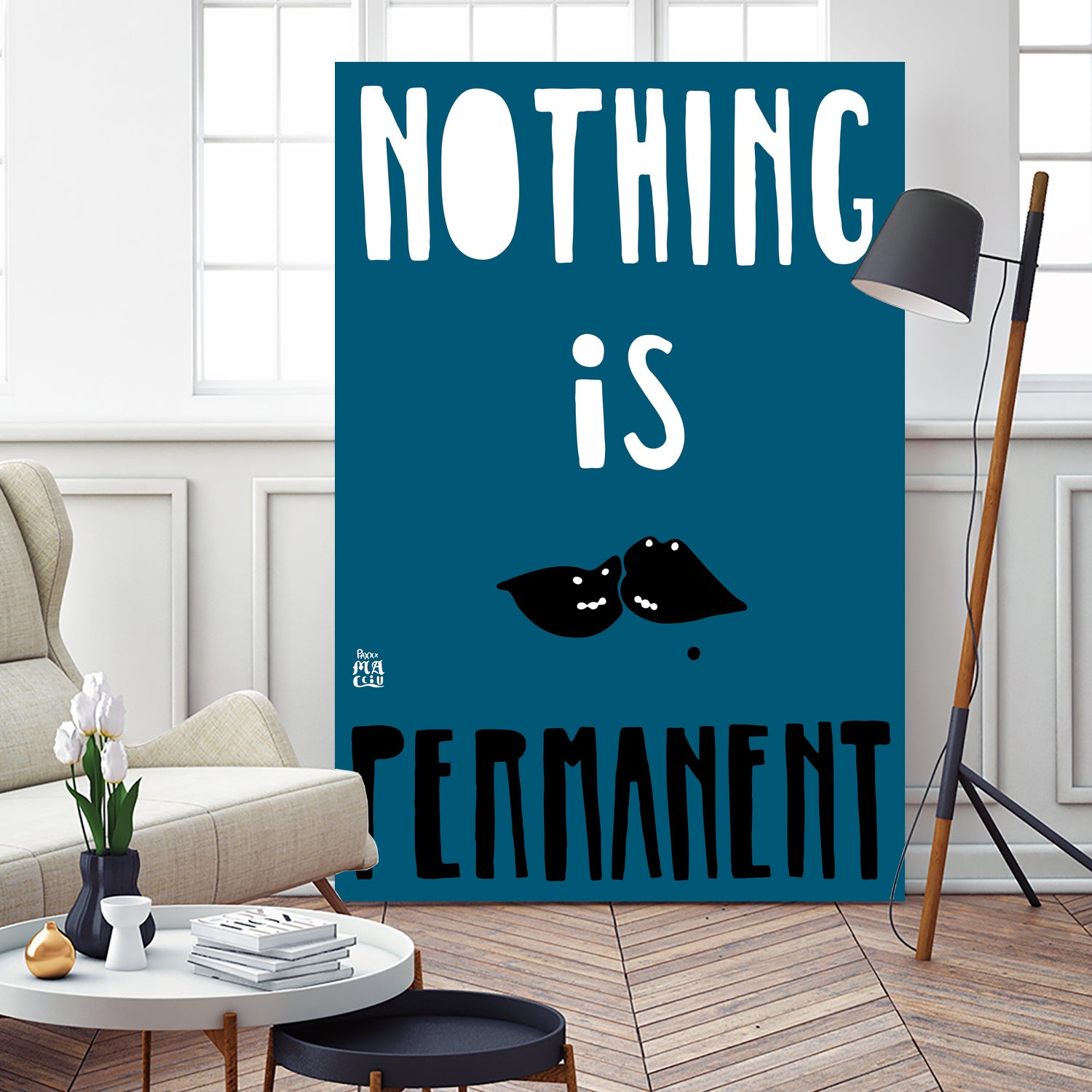 Nothing Is Permanent by Pax Macciu on GIANT ART - blue typography