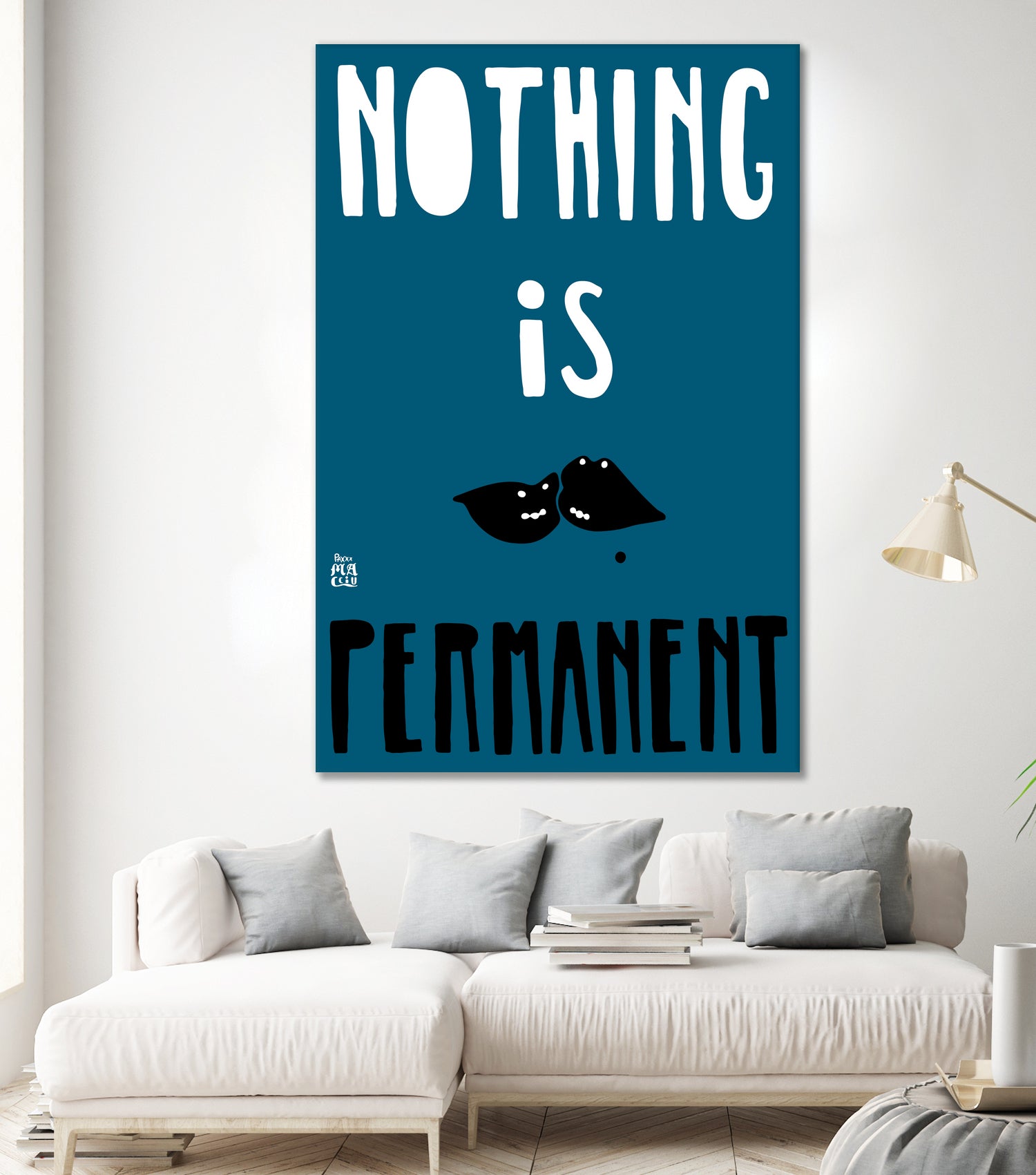 Nothing Is Permanent by Pax Macciu on GIANT ART - blue typography