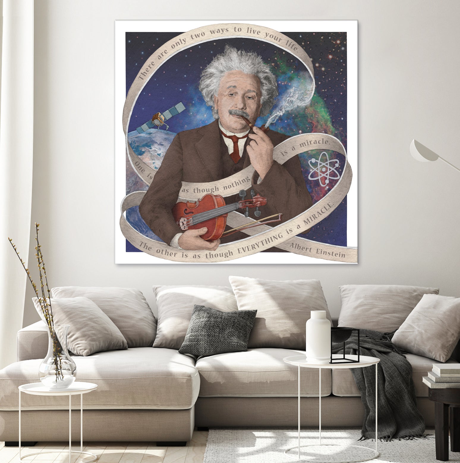 Albert Einstein by Asya Mitskevich on GIANT ART - blue digital painting