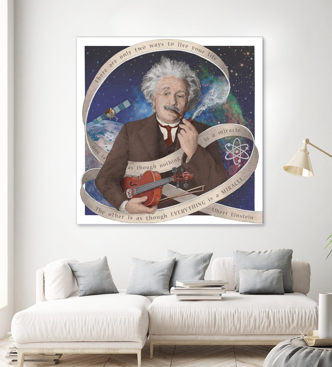 Albert Einstein by Asya Mitskevich on GIANT ART - blue digital painting