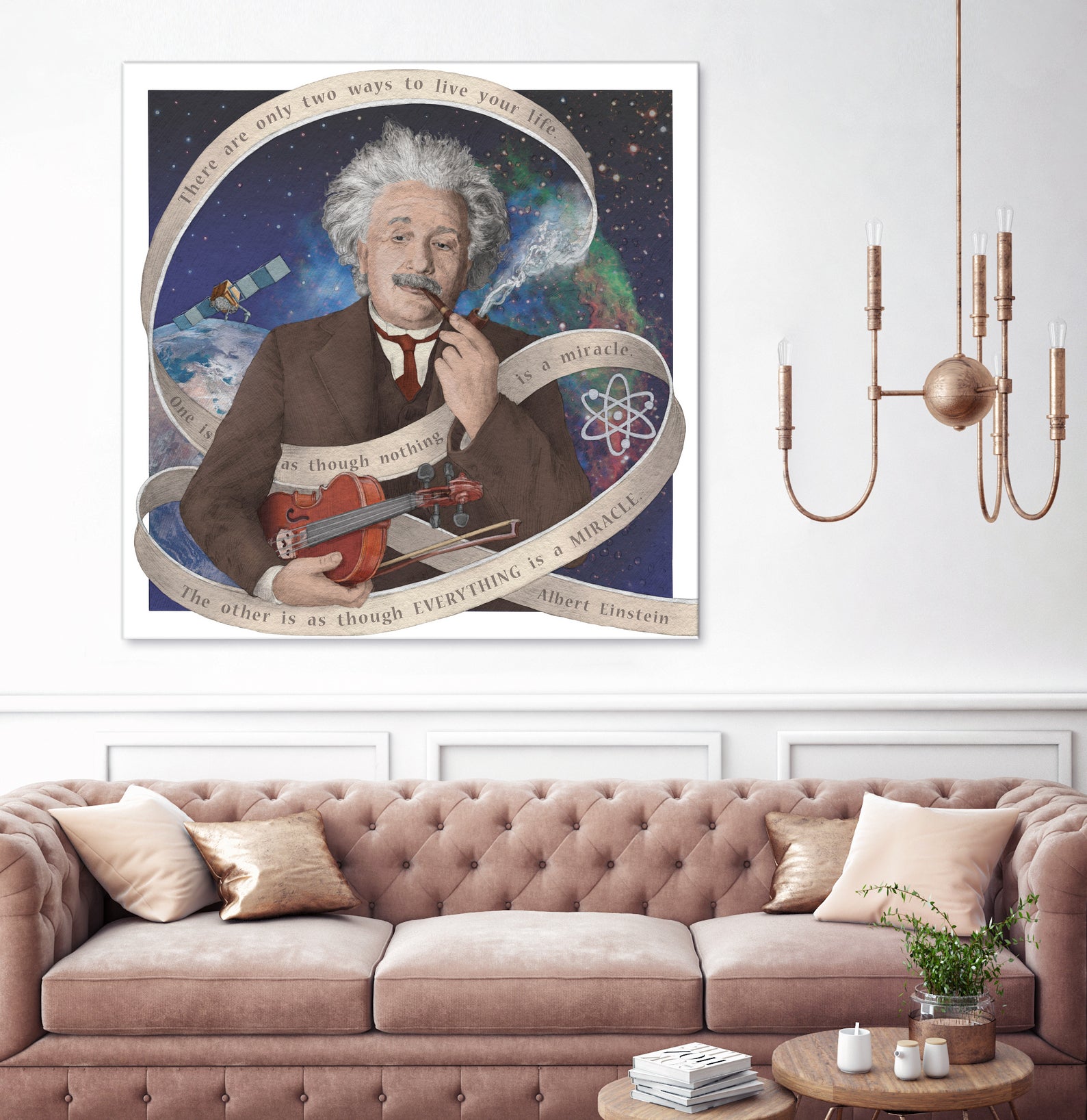 Albert Einstein by Asya Mitskevich on GIANT ART - blue digital painting