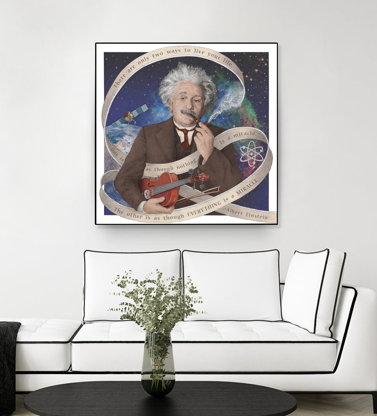 Albert Einstein by Asya Mitskevich on GIANT ART - blue digital painting