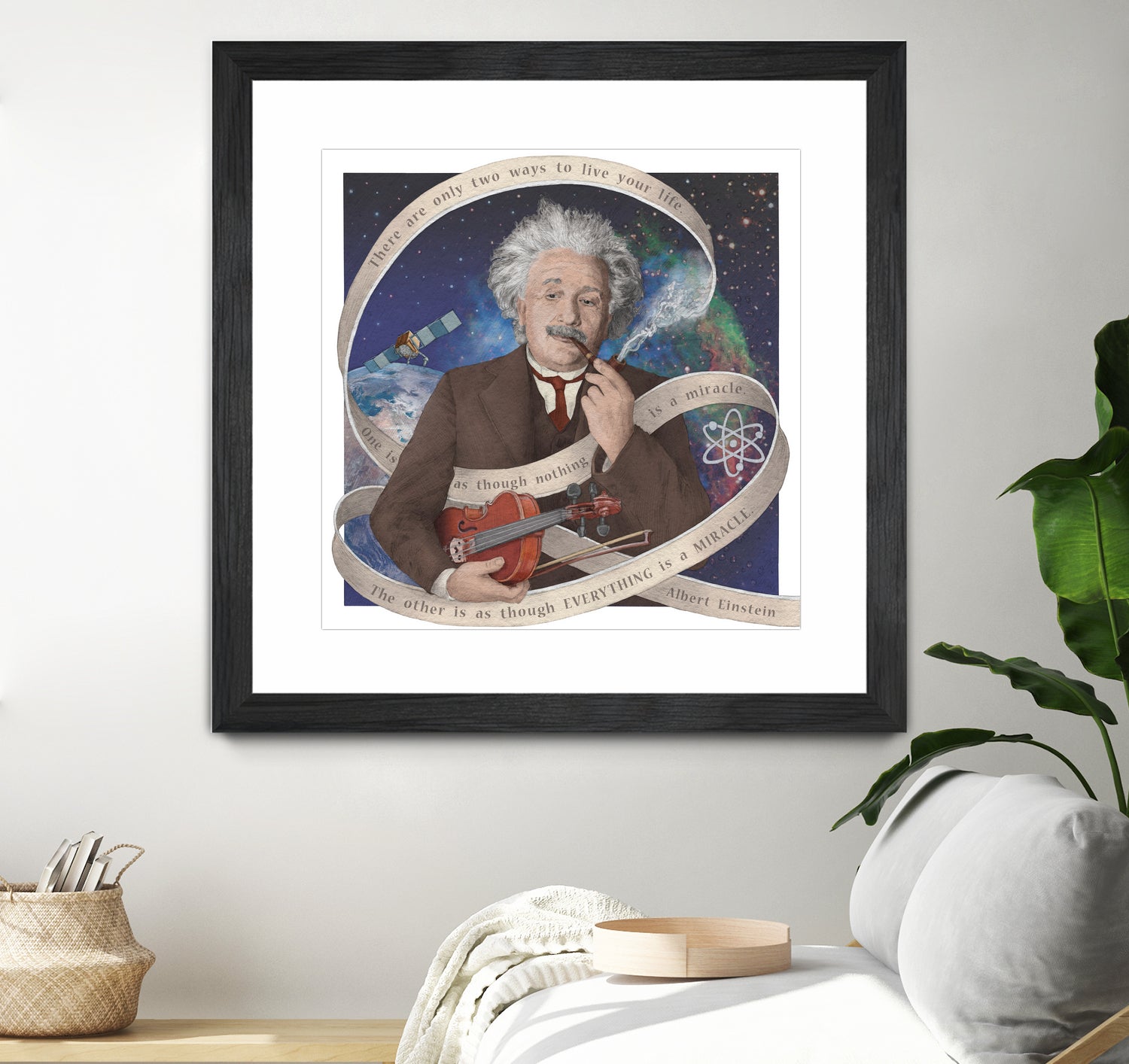 Albert Einstein by Asya Mitskevich on GIANT ART - blue digital painting