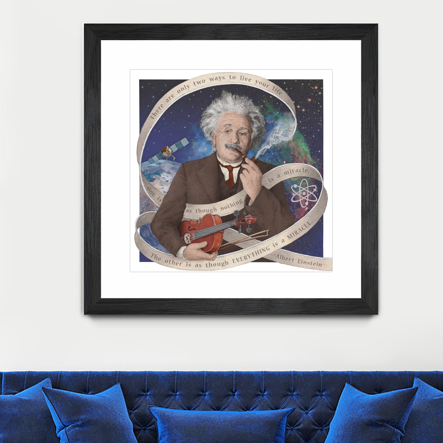 Albert Einstein by Asya Mitskevich on GIANT ART - blue digital painting