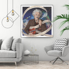 Albert Einstein by Asya Mitskevich on GIANT ART - blue digital painting