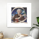 Albert Einstein by Asya Mitskevich on GIANT ART - blue digital painting