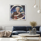 Albert Einstein by Asya Mitskevich on GIANT ART - blue digital painting