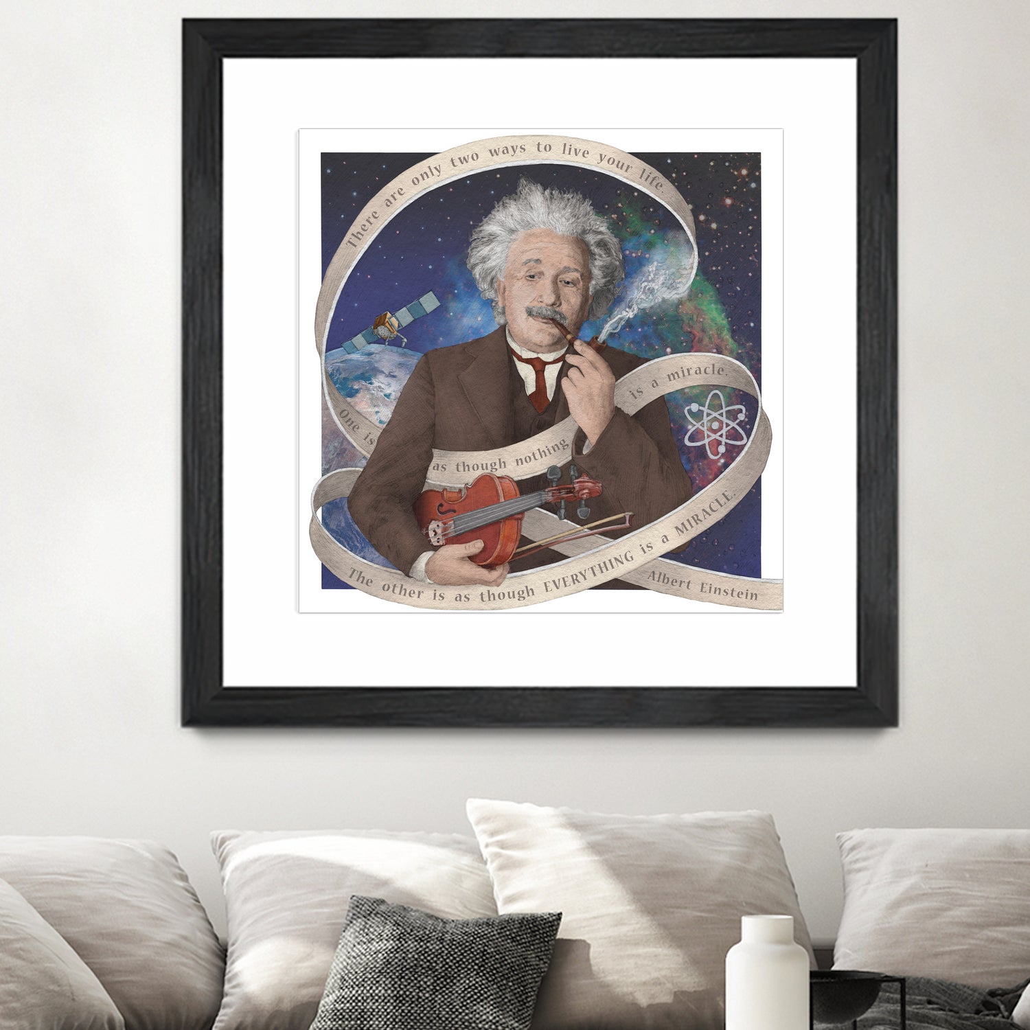 Albert Einstein by Asya Mitskevich on GIANT ART - blue digital painting