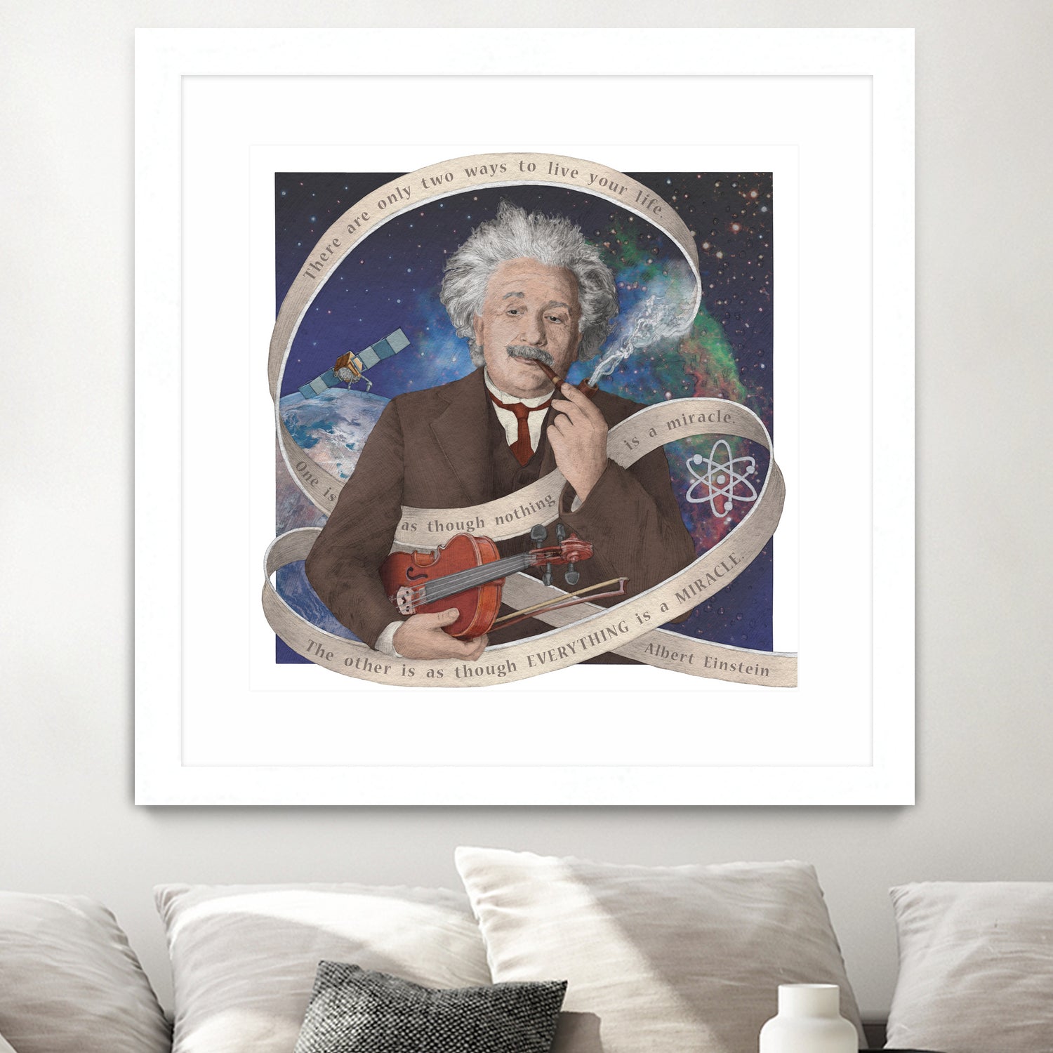 Albert Einstein by Asya Mitskevich on GIANT ART - blue digital painting