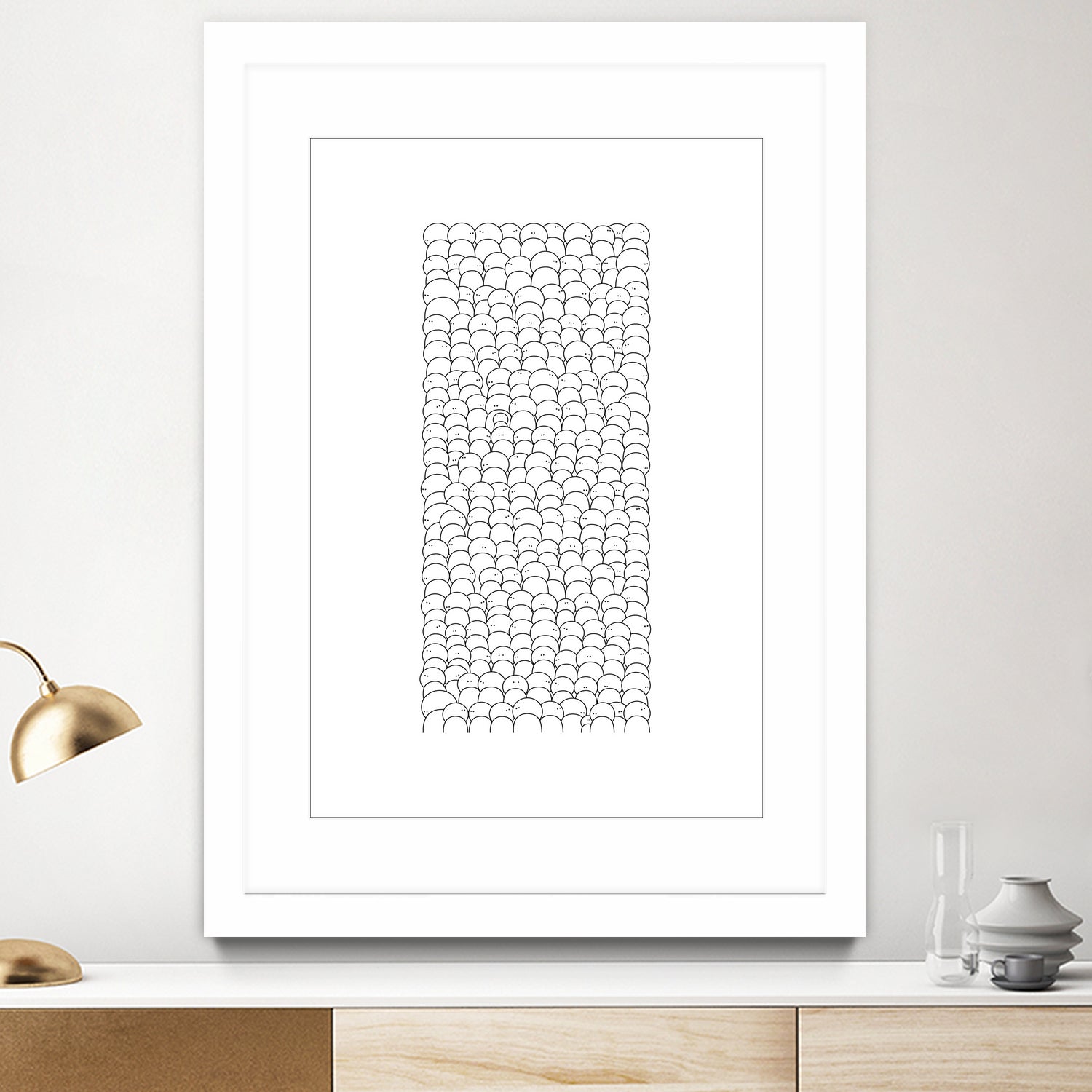 La foule by Pierre Mahieu on GIANT ART - white digital drawing