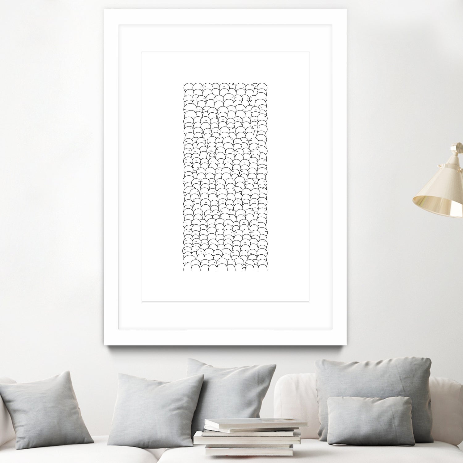 La foule by Pierre Mahieu on GIANT ART - white digital drawing