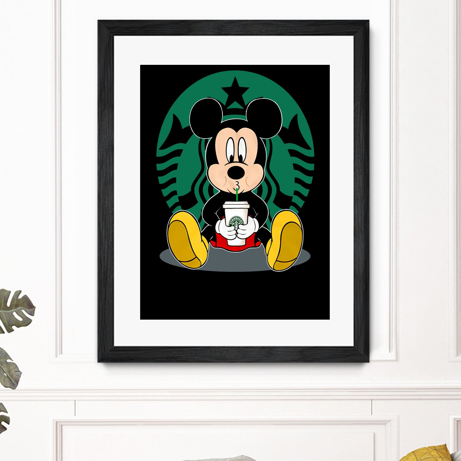 Disney Mickey Starbucks Lover by Nguyet Nguyen Thi Bich on GIANT ART - green character design