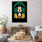 Disney Mickey Starbucks Lover by Nguyet Nguyen Thi Bich on GIANT ART - green character design