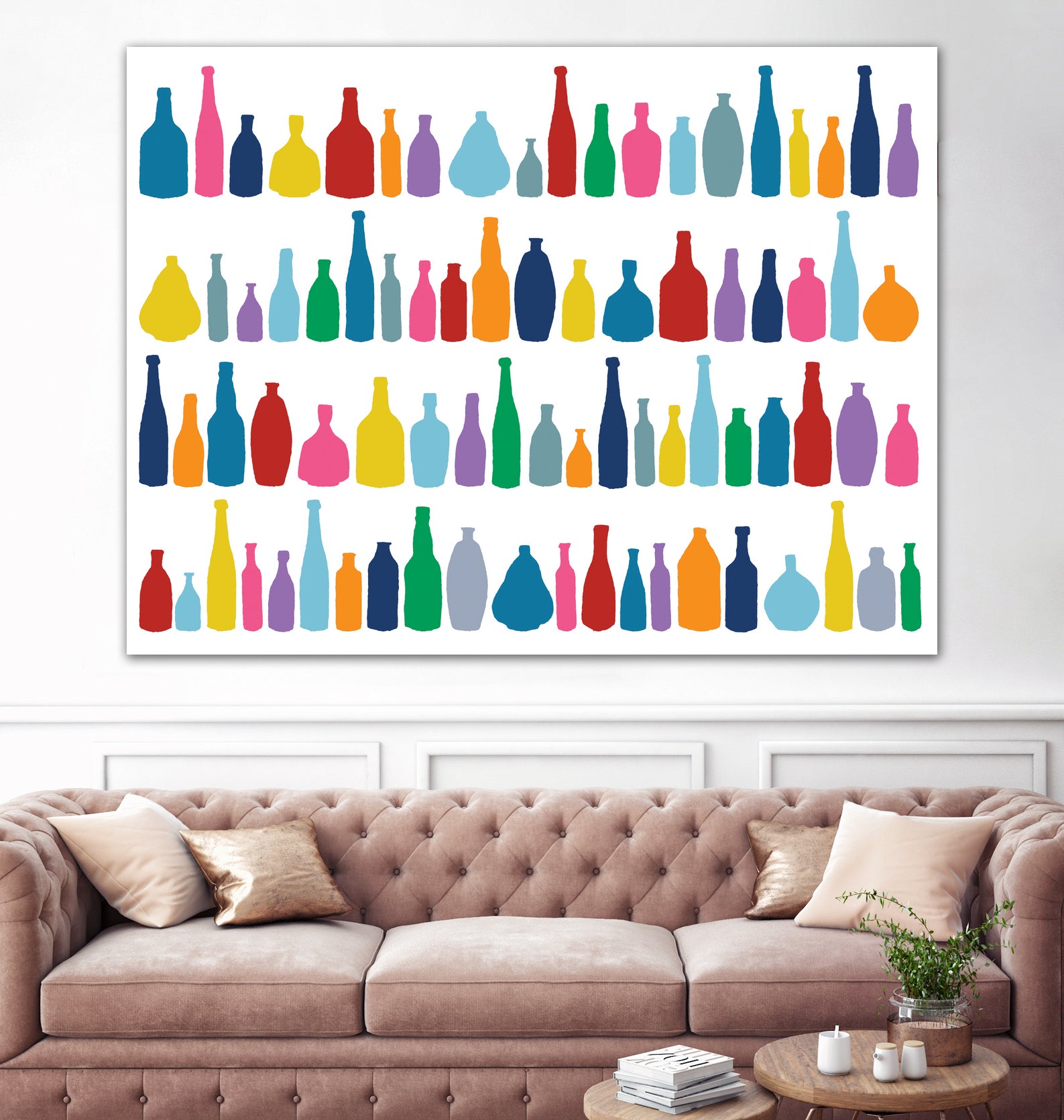 Bottles Multi by Emeline Tate-Robertson on GIANT ART - blue digital painting