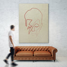 One line David Bowie by Christophe Louis on GIANT ART - orange digital drawing