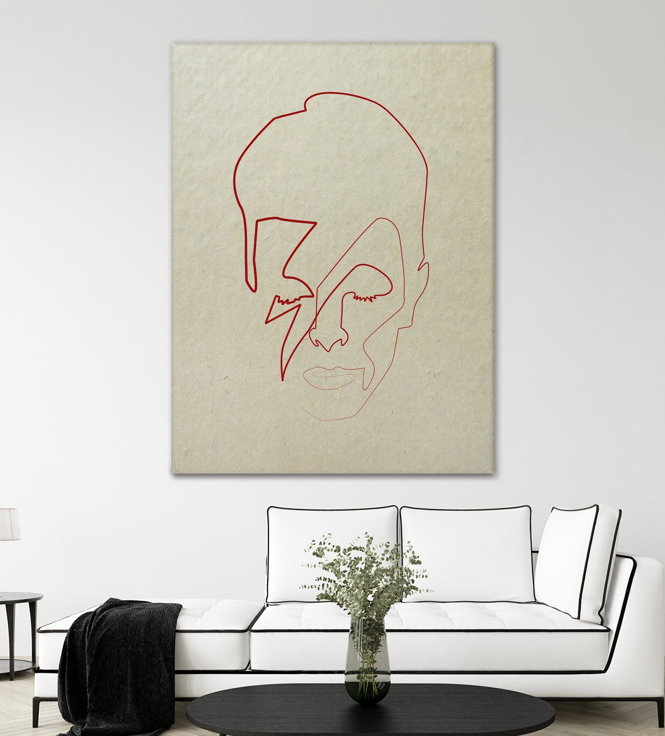 One line David Bowie by Christophe Louis on GIANT ART - orange digital drawing