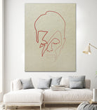 One line David Bowie by Christophe Louis on GIANT ART - orange digital drawing