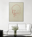 One line David Bowie by Christophe Louis on GIANT ART - orange digital drawing