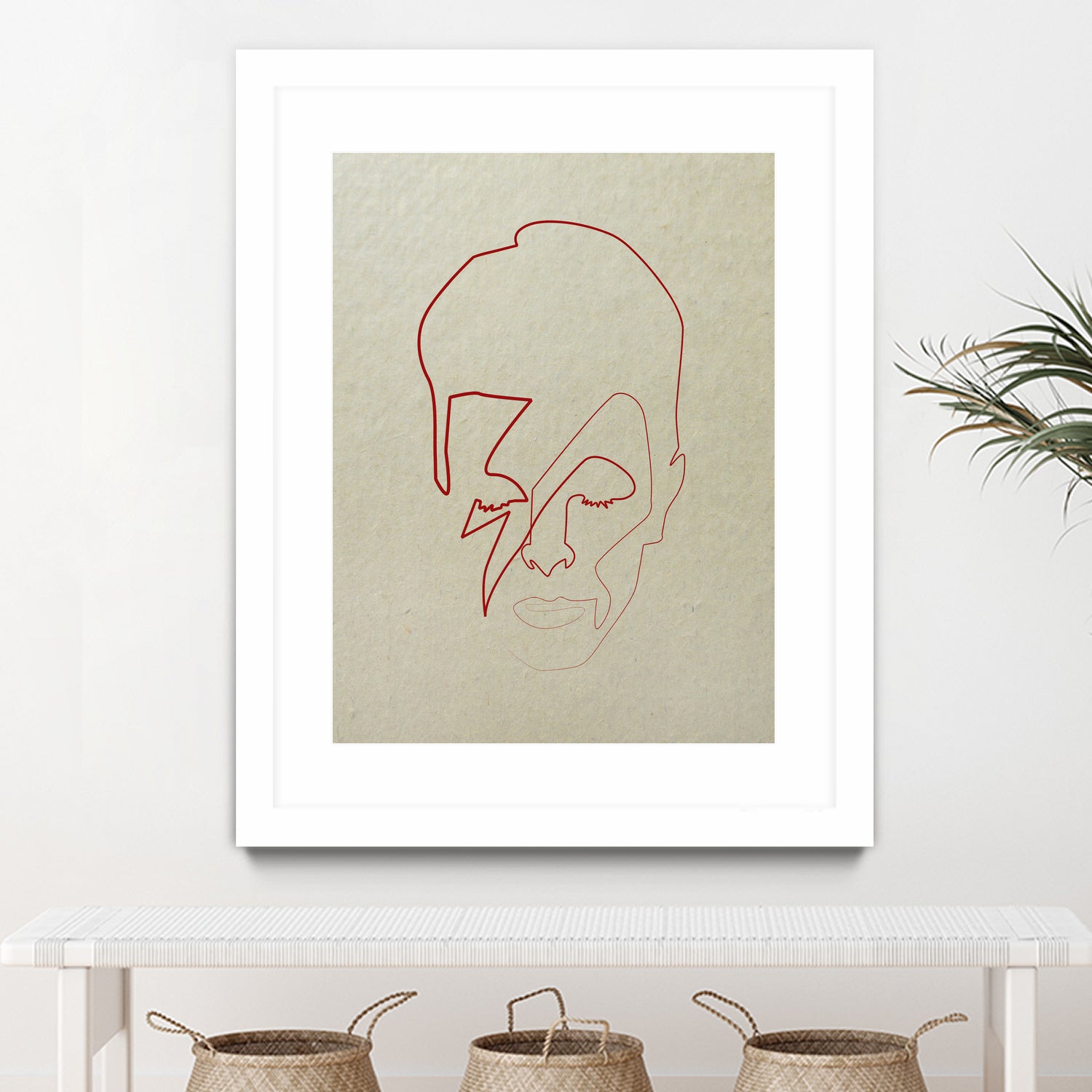 One line David Bowie by Christophe Louis on GIANT ART - orange digital drawing