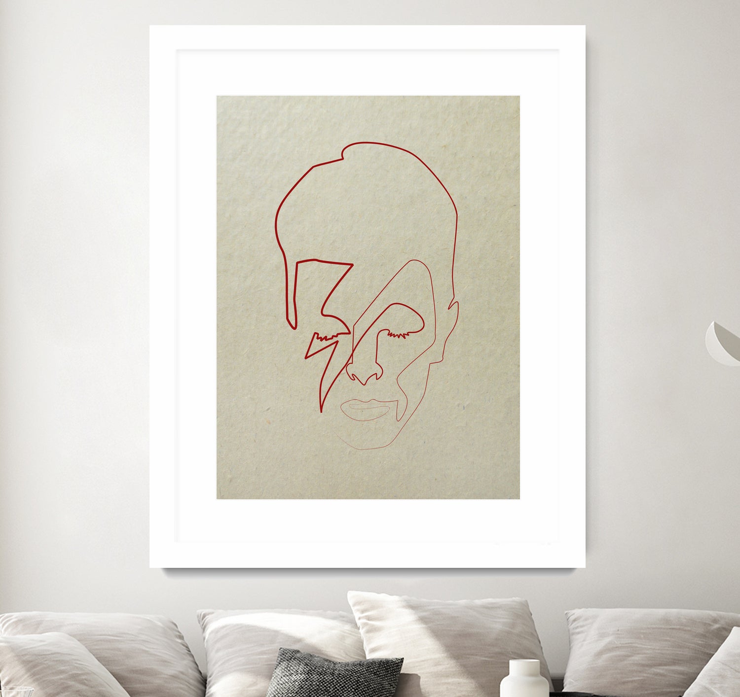 One line David Bowie by Christophe Louis on GIANT ART - orange digital drawing