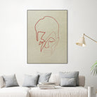 One line David Bowie by Christophe Louis on GIANT ART - orange digital drawing