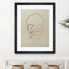 One line David Bowie by Christophe Louis on GIANT ART - orange digital drawing