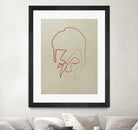 One line David Bowie by Christophe Louis on GIANT ART - orange digital drawing