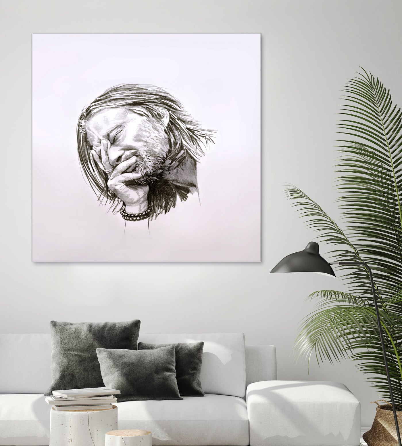 Thom Yorke by Raquel García Maciá on GIANT ART - white mixed media