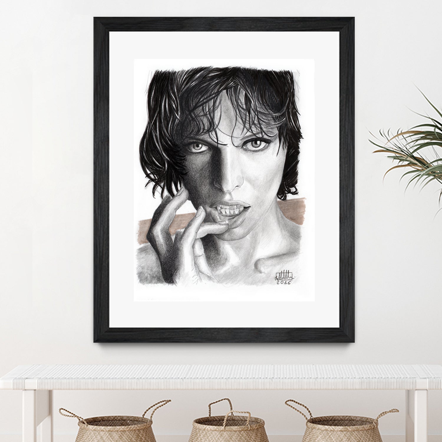 Milla Jovovich by Michele Amadesi on GIANT ART - black mixed media