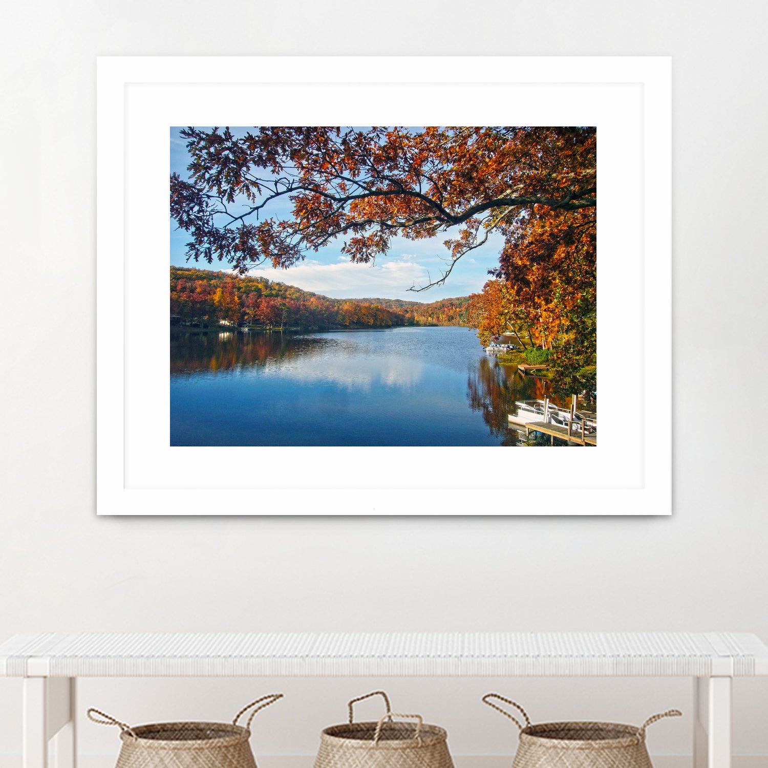 Lake Killarney in Autumn Beauty by Susan Kline on GIANT ART - blue photo illustration