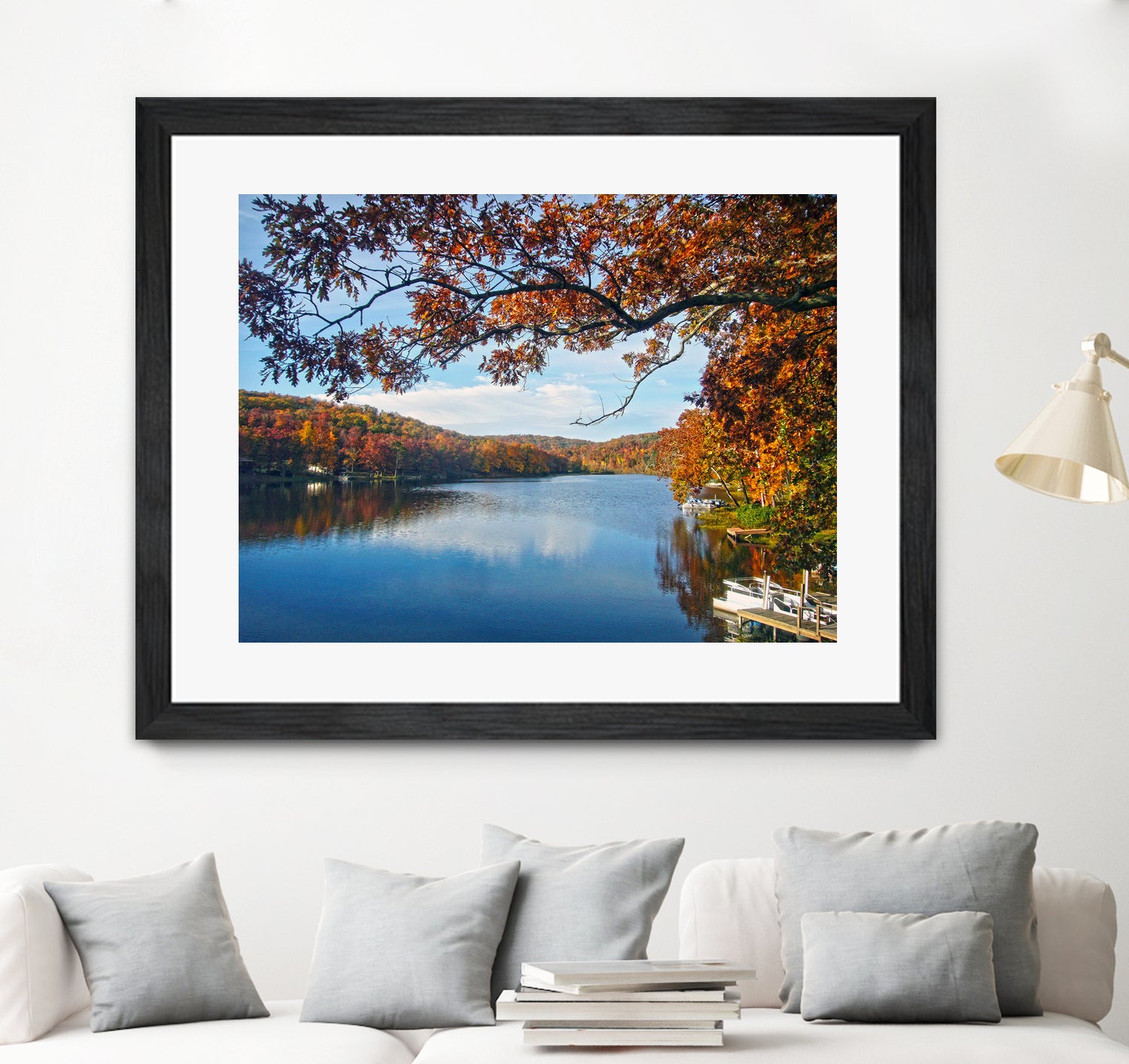 Lake Killarney in Autumn Beauty by Susan Kline on GIANT ART - blue photo illustration