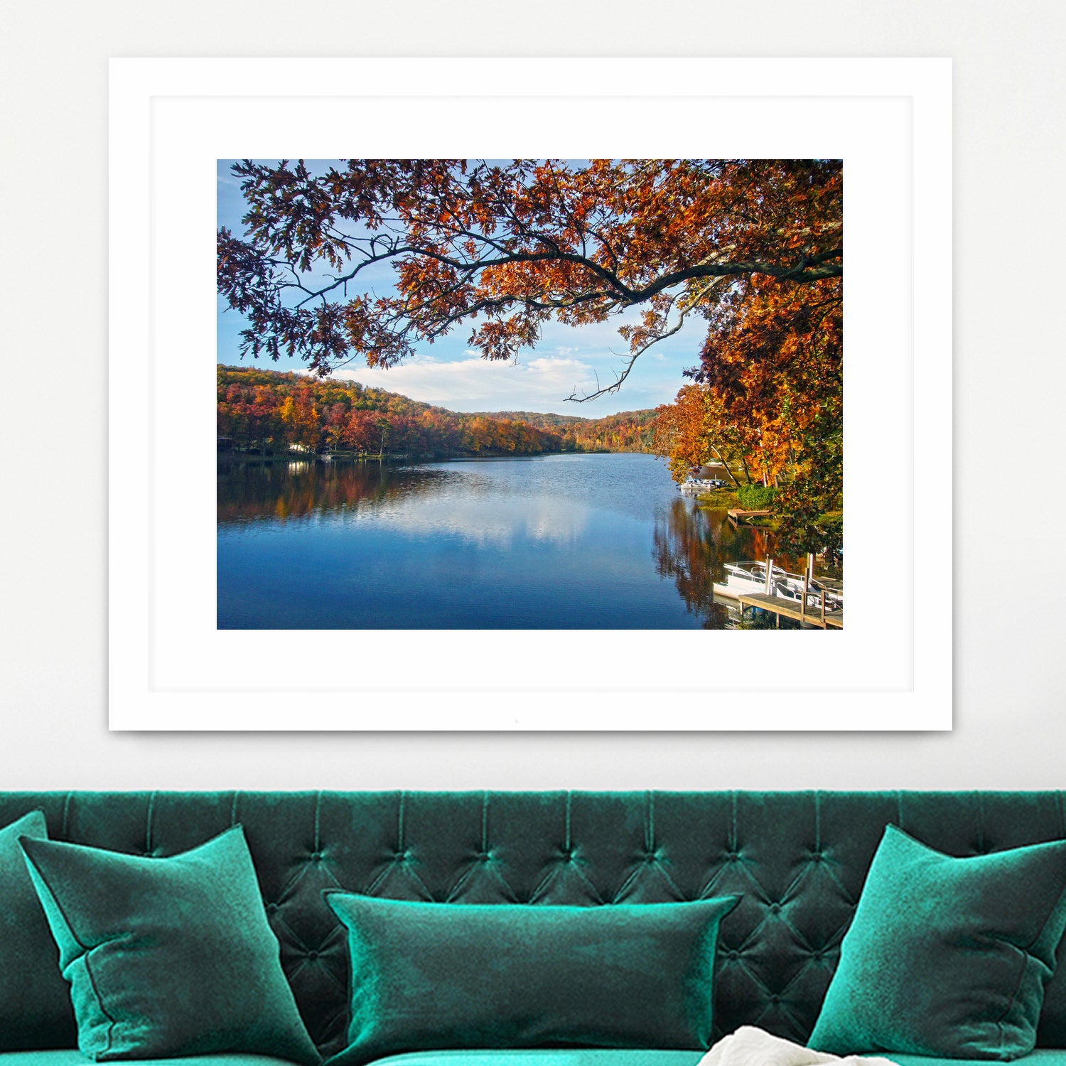 Lake Killarney in Autumn Beauty by Susan Kline on GIANT ART - blue photo illustration