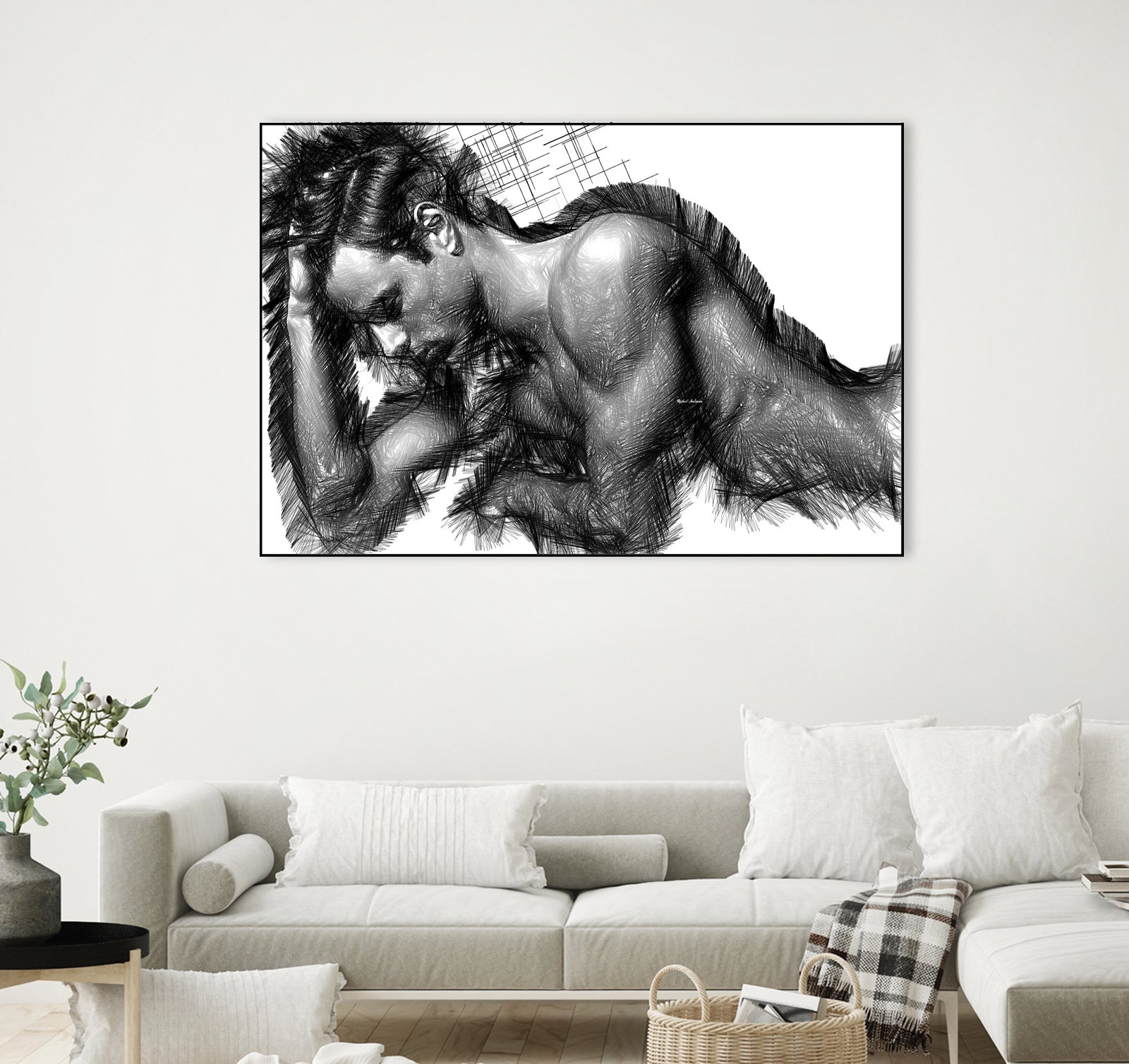 Male Pose 1416 by Rafael Salazar on GIANT ART - black digital painting