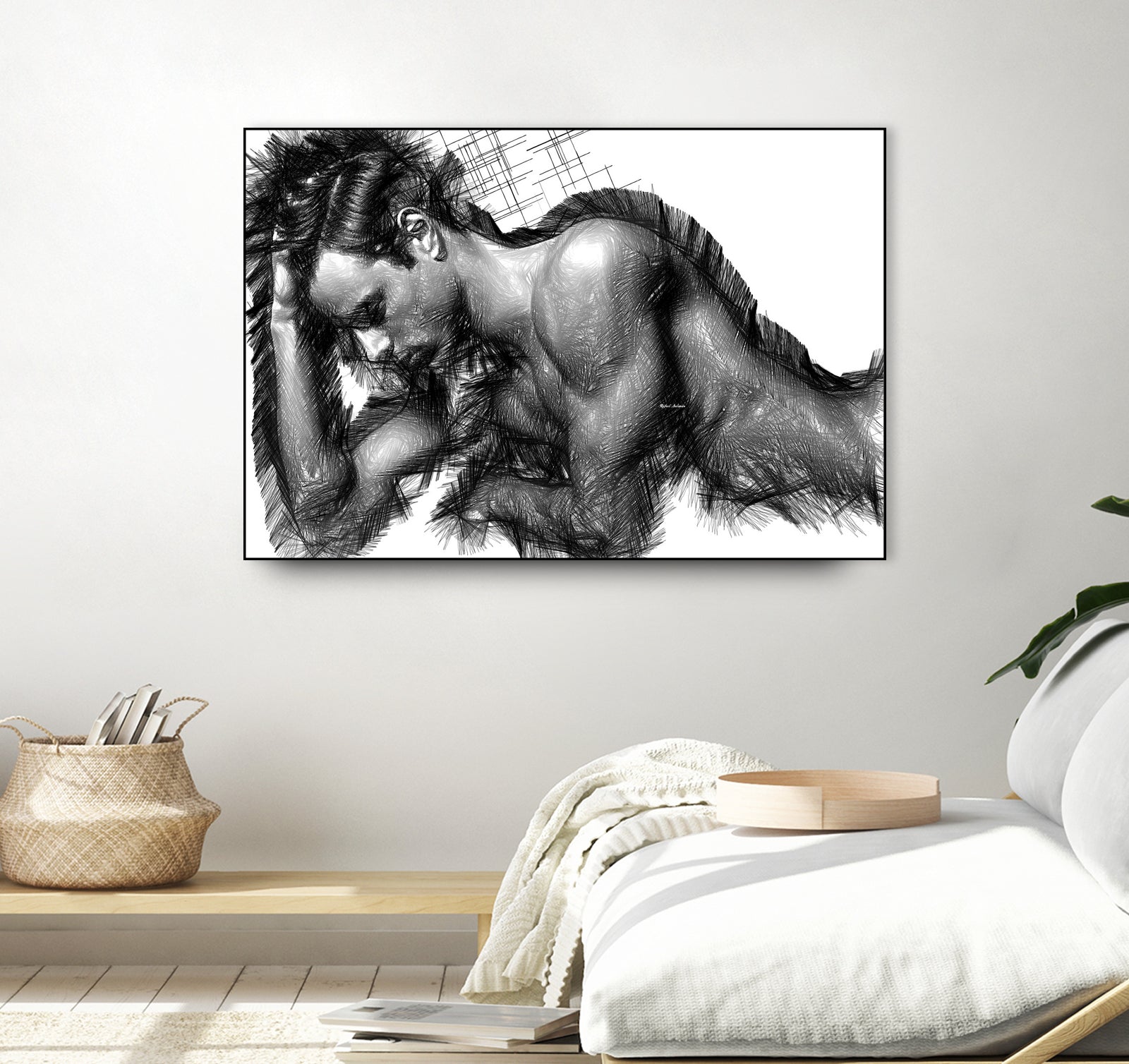 Male Pose 1416 by Rafael Salazar on GIANT ART - black digital painting