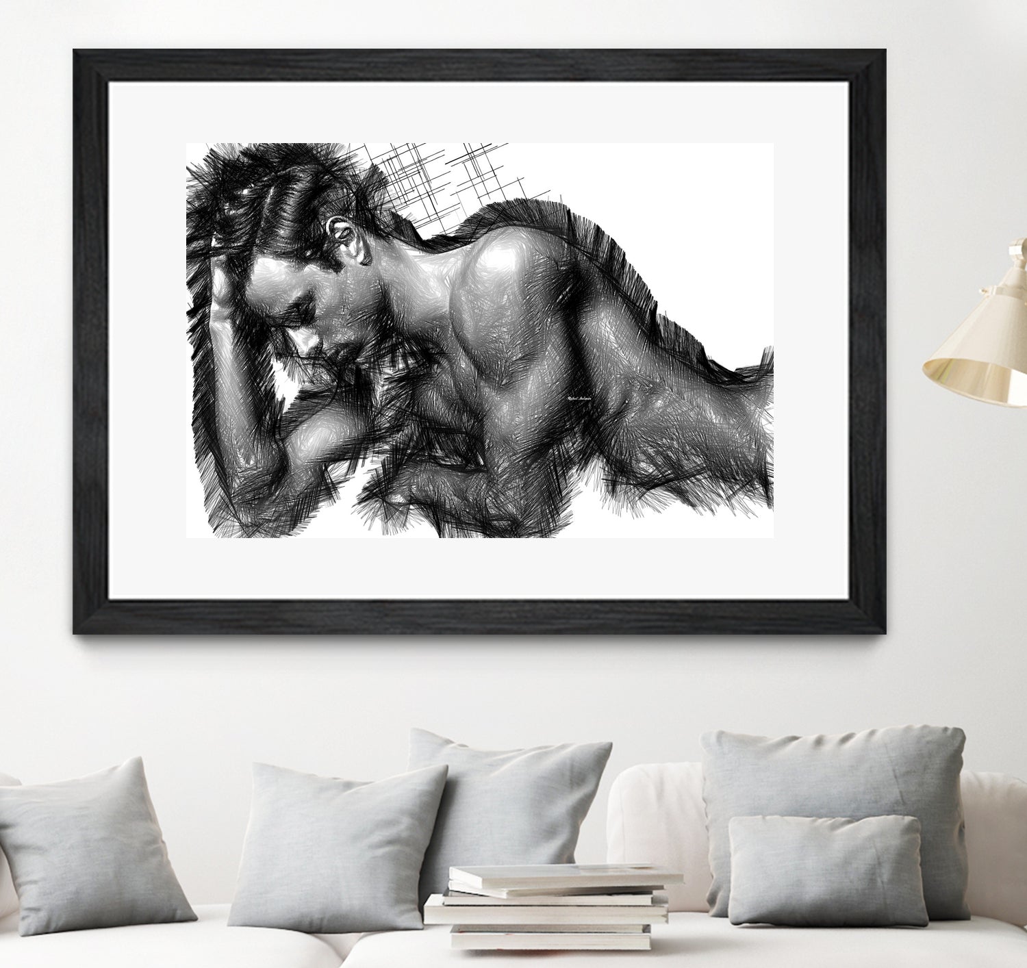 Male Pose 1416 by Rafael Salazar on GIANT ART - black digital painting