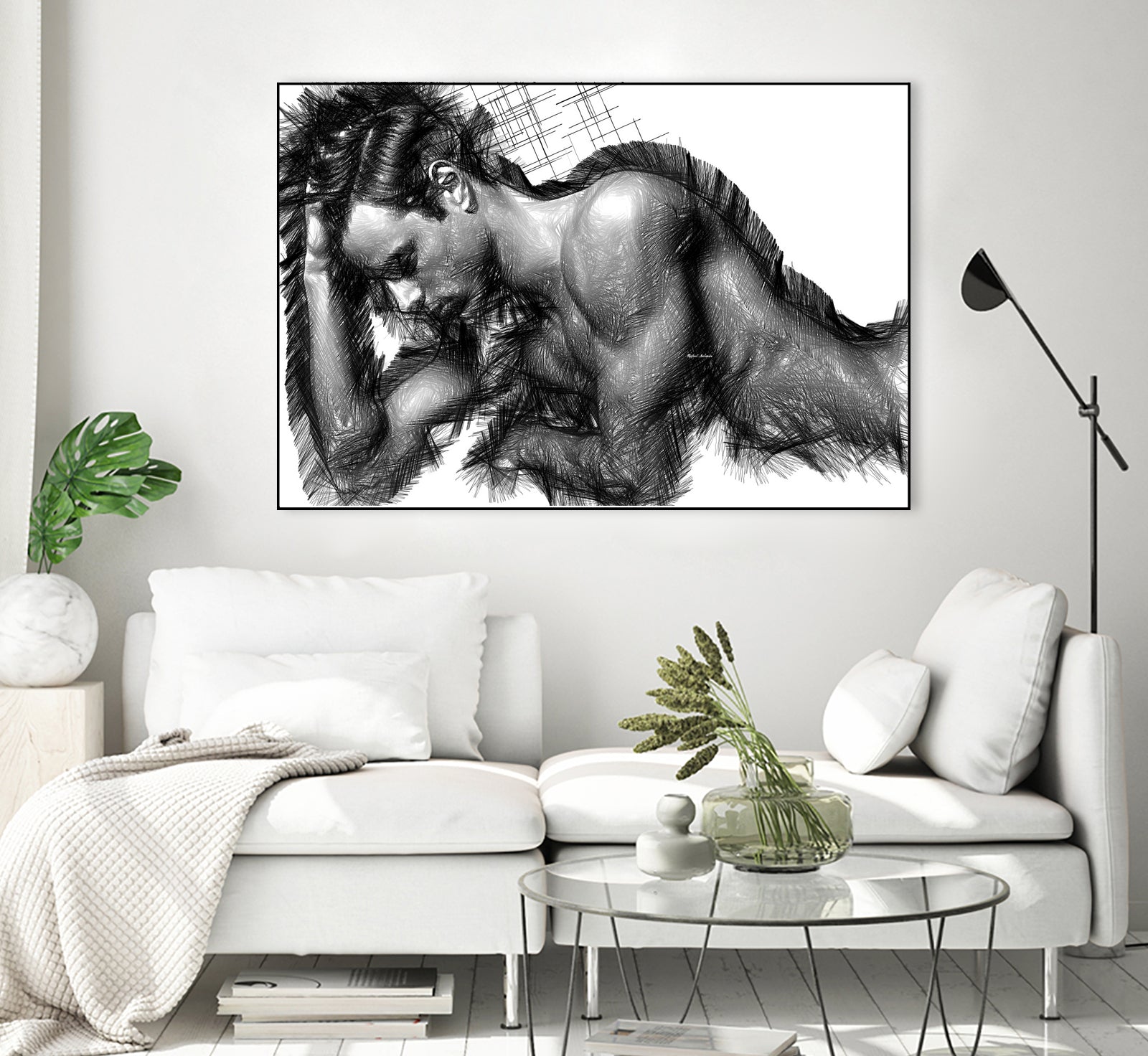 Male Pose 1416 by Rafael Salazar on GIANT ART - black digital painting