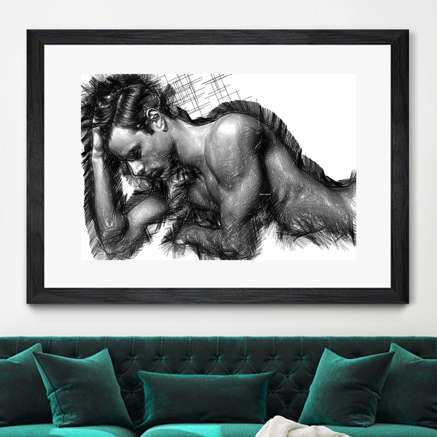 Male Pose 1416 by Rafael Salazar on GIANT ART - black digital painting