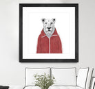 Sporty lion by Solti Balázs on GIANT ART - red digital painting