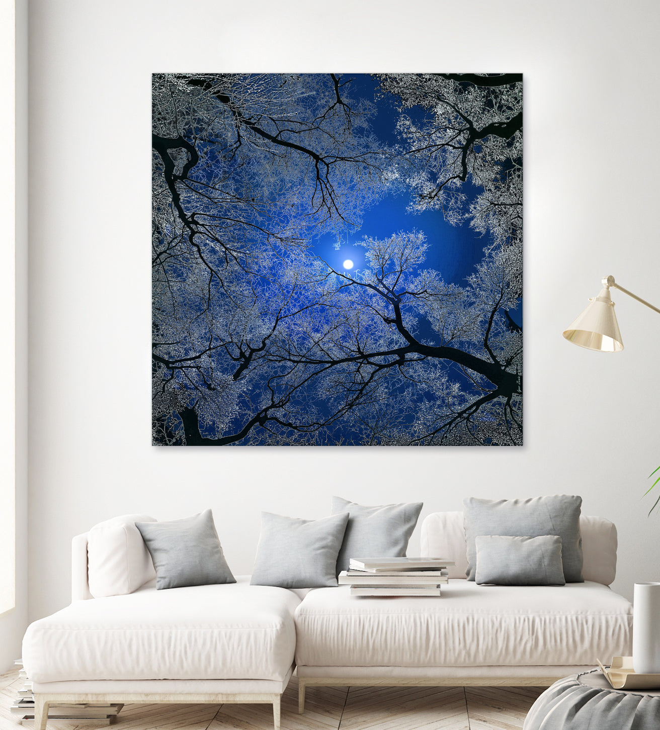 Moonlight Trees by Igor Zenin on GIANT ART - blue digital painting