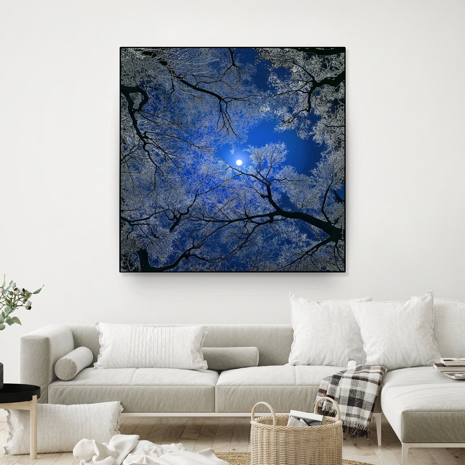 Moonlight Trees by Igor Zenin on GIANT ART - blue digital painting