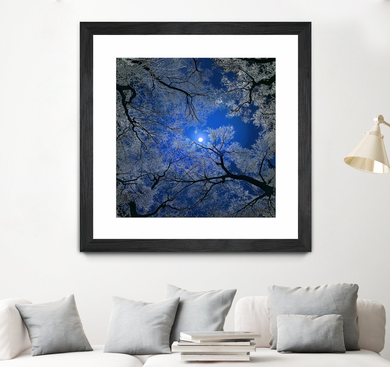 Moonlight Trees by Igor Zenin on GIANT ART - blue digital painting