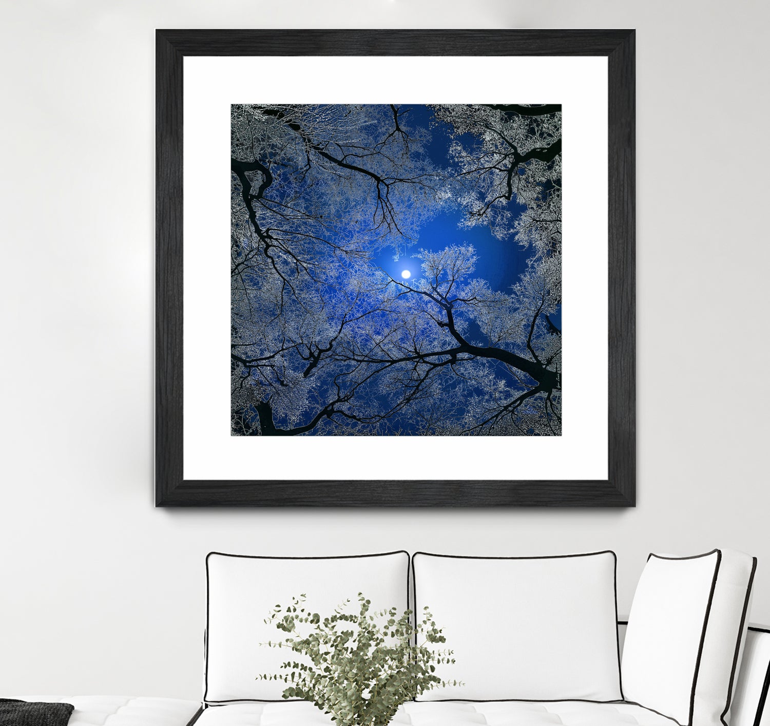 Moonlight Trees by Igor Zenin on GIANT ART - blue digital painting