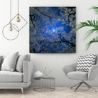 Moonlight Trees by Igor Zenin on GIANT ART - blue digital painting